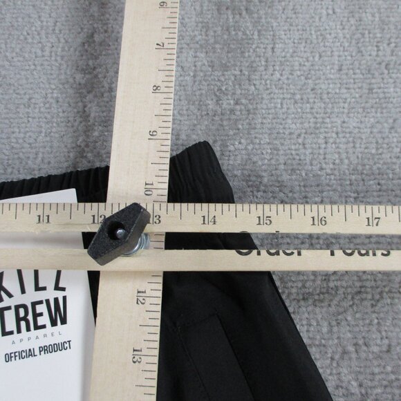 Kill Crew Nylon Tech Pants Mens Small Black Yellow USA Flag Embroidered Logo Gym - Picture 6 of 11